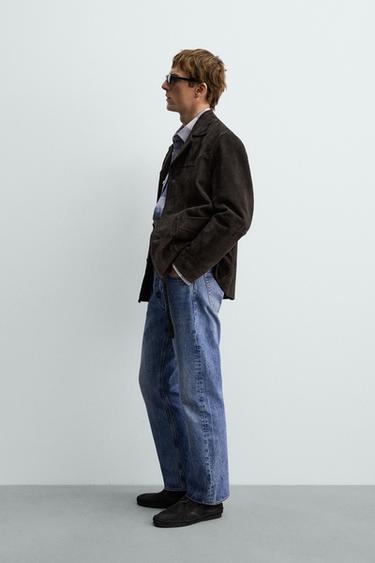 SURCHEMISE EN CUIR DAIM AARON LEVINE X ZARA - Marron foncé de Zara - Image 3