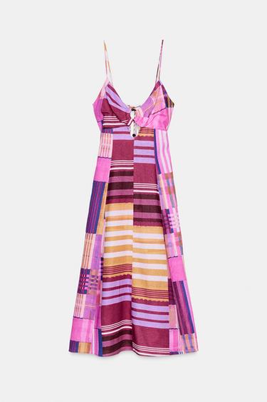 PRINTED LINEN BLEND DRESS - Multicoloured by Zara - Image 0