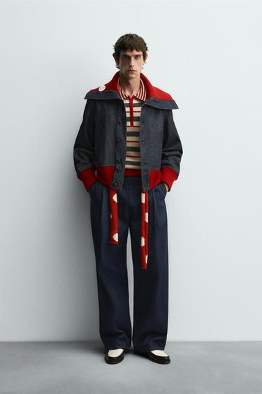 Zara HARRY LAMBERT FOR ZARA X DISNEY 寬鬆版型丹寧長褲 - 海藍色