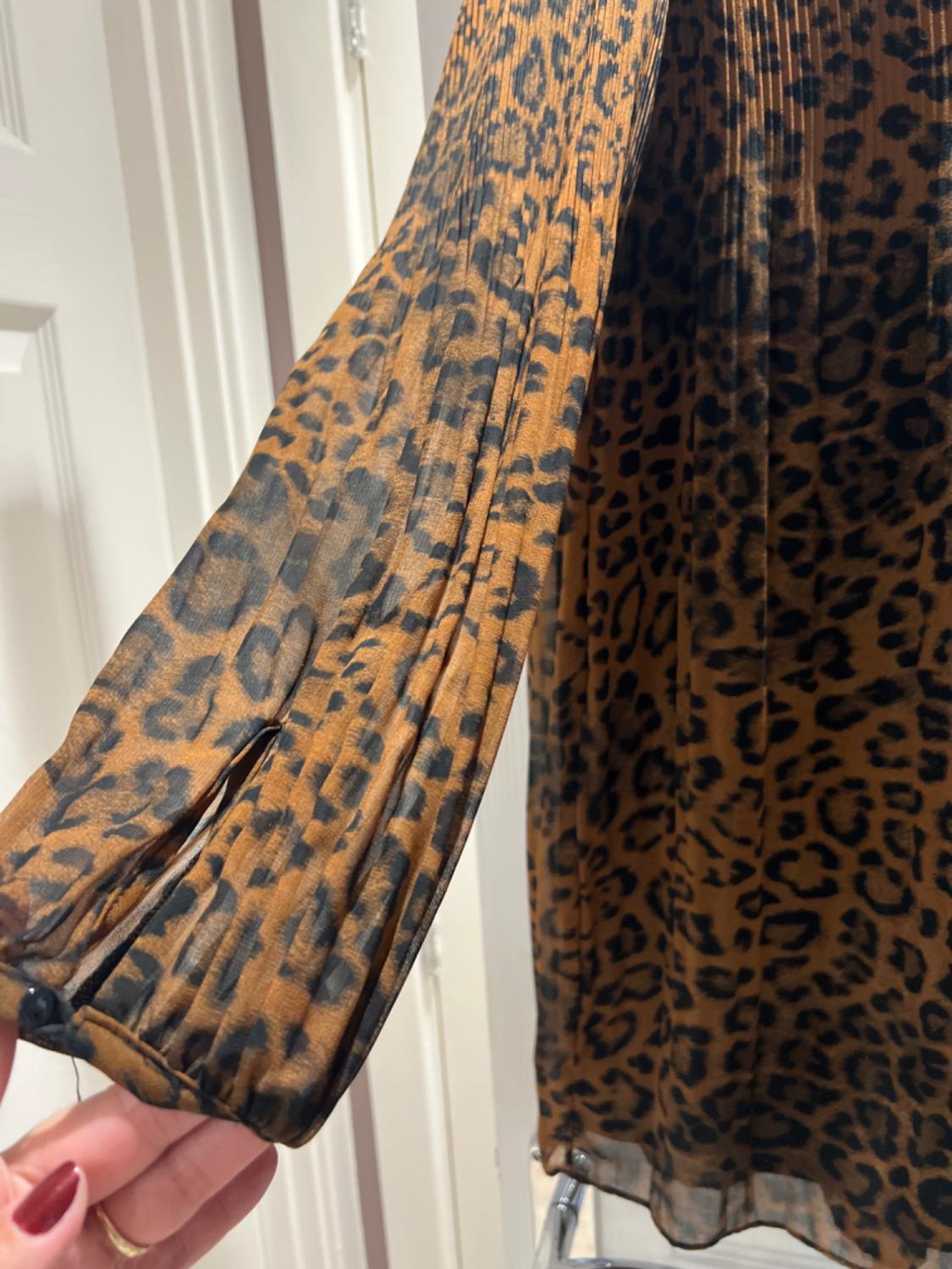 PLEATED ANIMAL PRINT PLAYSUIT DRESS - Image 2