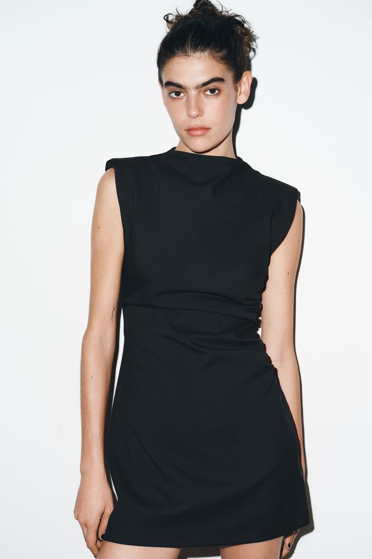 SHORT DRESS WITH SHOULDER PADS