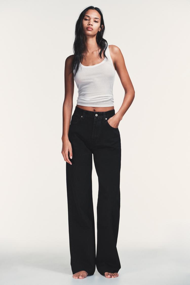 Zara TRF HIGH RISE WIDE LEG JEANS
