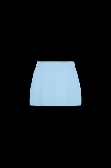 FALDA MINI PUNTO - Azul claro de Zara - Imagen 0