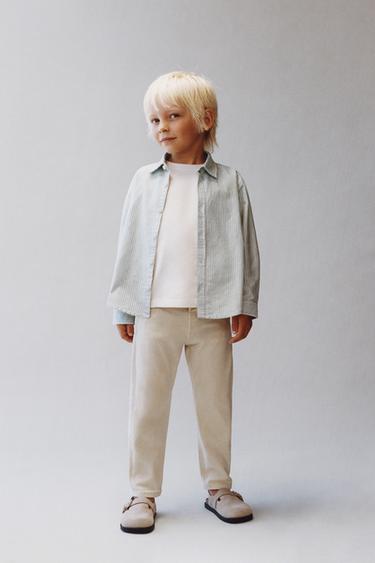 CHEMISE À RAYURES SOFT TOUCH - Bleu de Zara