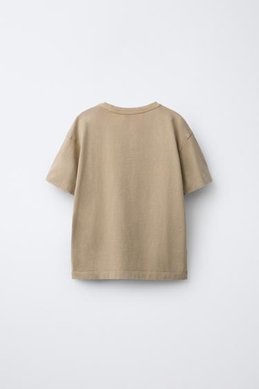 T-SHIRT BASIQUE EFFET DÉLAVÉ - Beige clair de Zara - Image 1