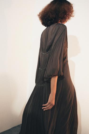 EMBROIDERED BEADED DRESS ZW COLLECTION - Mink by Zara - Image 2