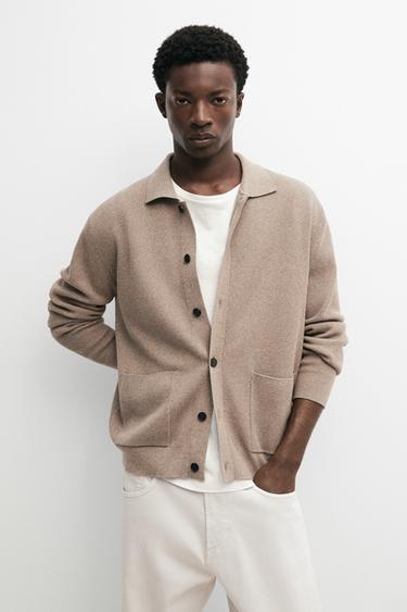 Zara Cotton knit cardigan - GREENISH