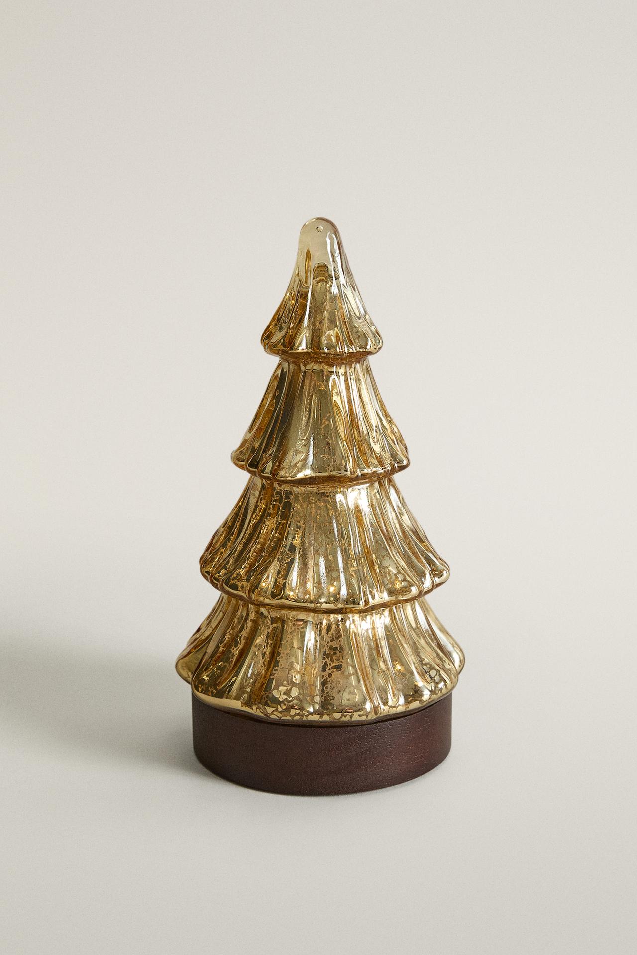 GLASS CHRISTMAS TREE LIGHT (24 CM)