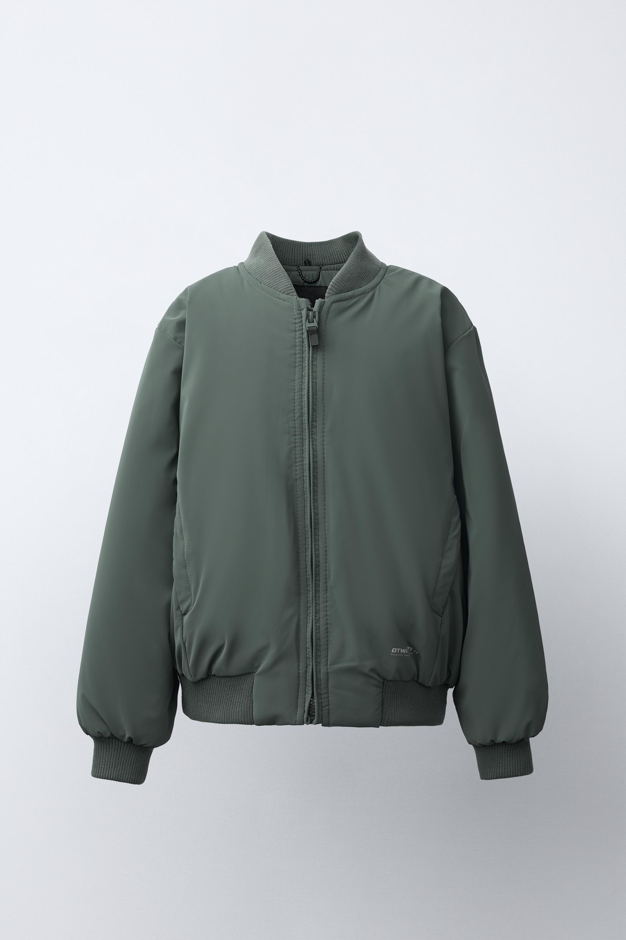 BLOUSON BOMBER GOMMÉ À CAPUCHE AMOVIBLE