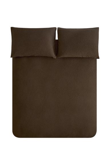 WAFFLE-KNIT DUVET COVER - Brown by Zara