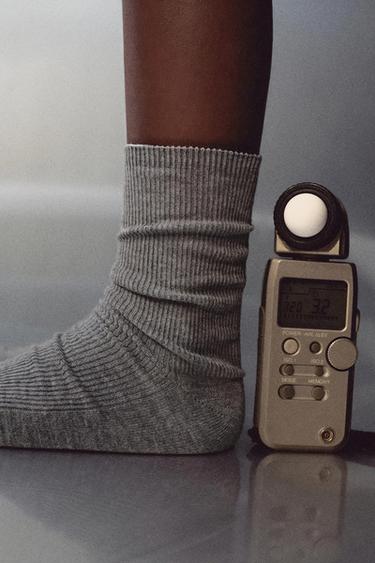 SET VAN TWEE PAAR SOKKEN MET RIB - Wit van Zara