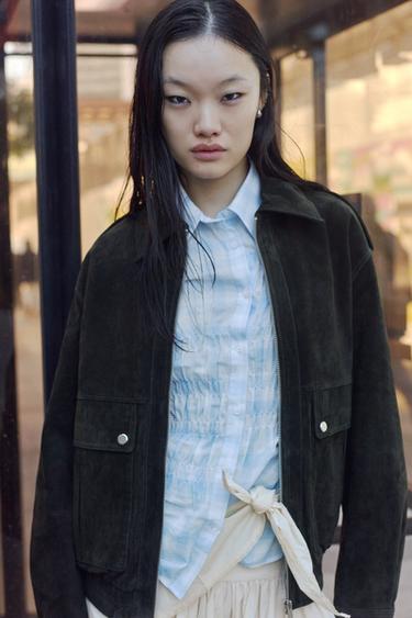 チェック柄ストレッチシャツ空色Zaraのチェック柄ストレッチシャツ - 空色 