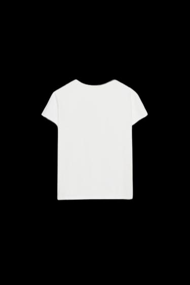 EMBROIDERED SLOGAN T-SHIRT - Oyster-white by Zara