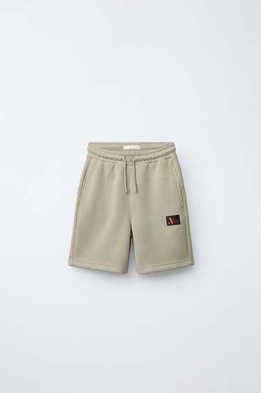 Zara ATHLETIC SHORTS - Light khaki