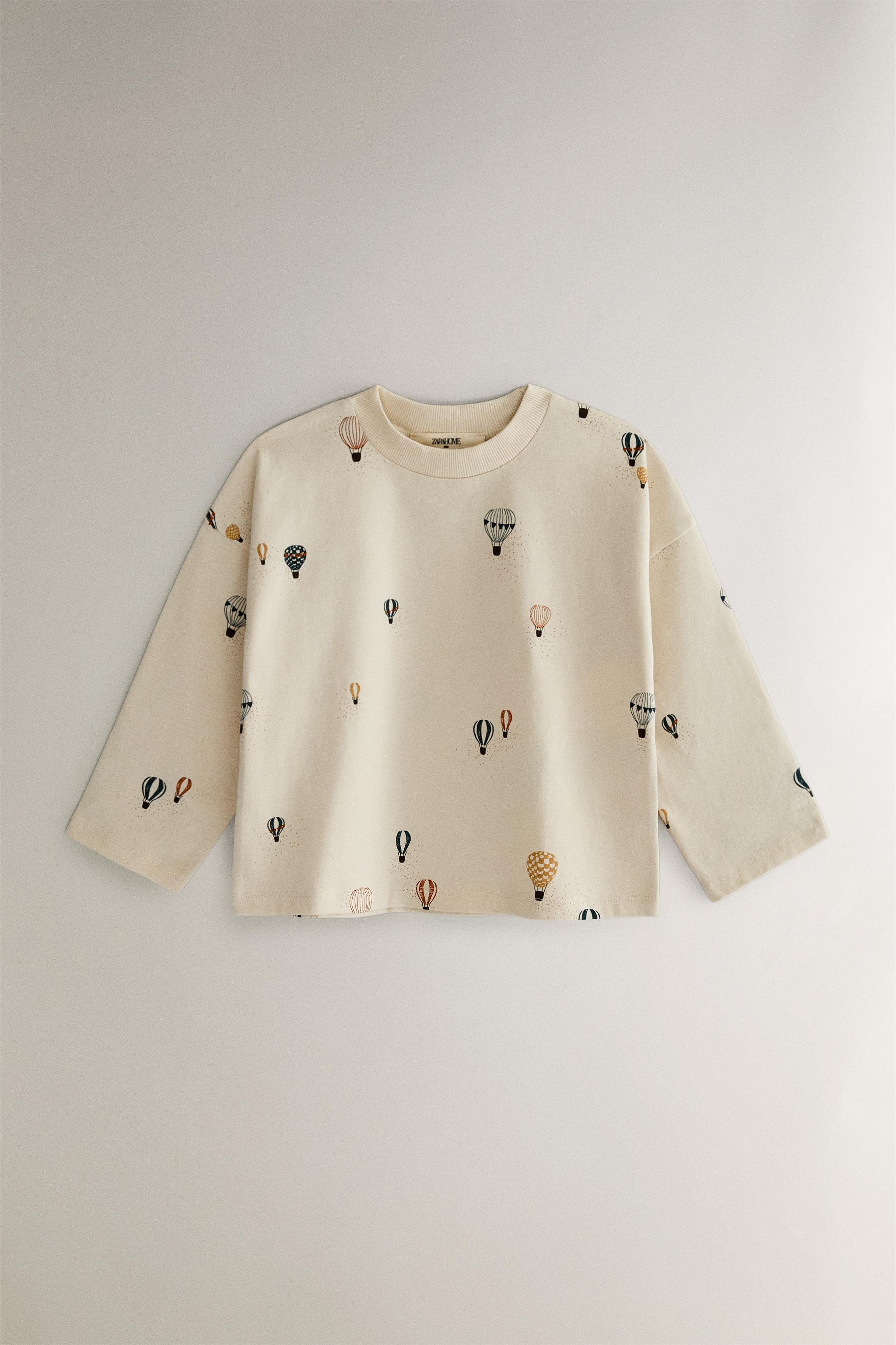 KIDS' BALLOON COTTON JERSEY SET OF PYJAMAS — Cream