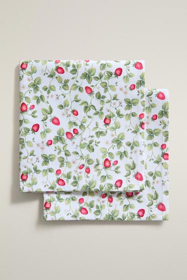 PACK MET SERVETTEN MET AARDBEI (2-PACK) - Groen van Zara