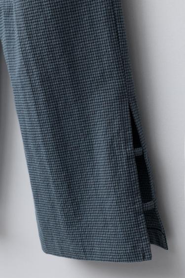 GINGHAM CHECK TROUSERS WITH VENTS - Grey by Zara - Image 3