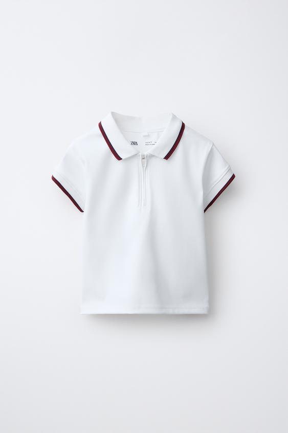 SPORTY ZIP POLO SHIRT - White de Zara - Imagen 0