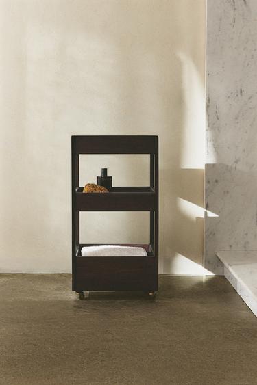 이동식 우드 수납함 - Zara 다크 브라운