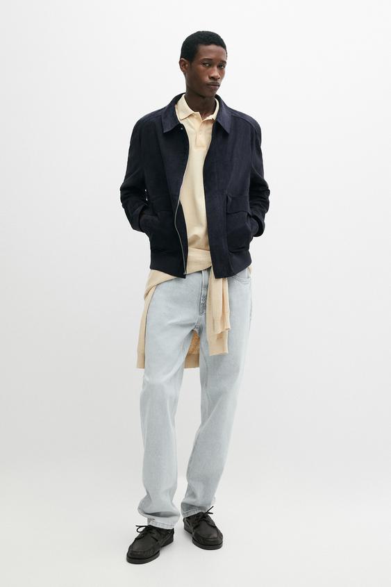 Suede leather jacket with pockets from Zara - $590