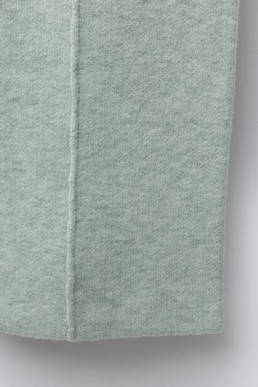 PANTALON EN MAILLE À JAMBES LARGES - Vert clair de Zara - Image 3
