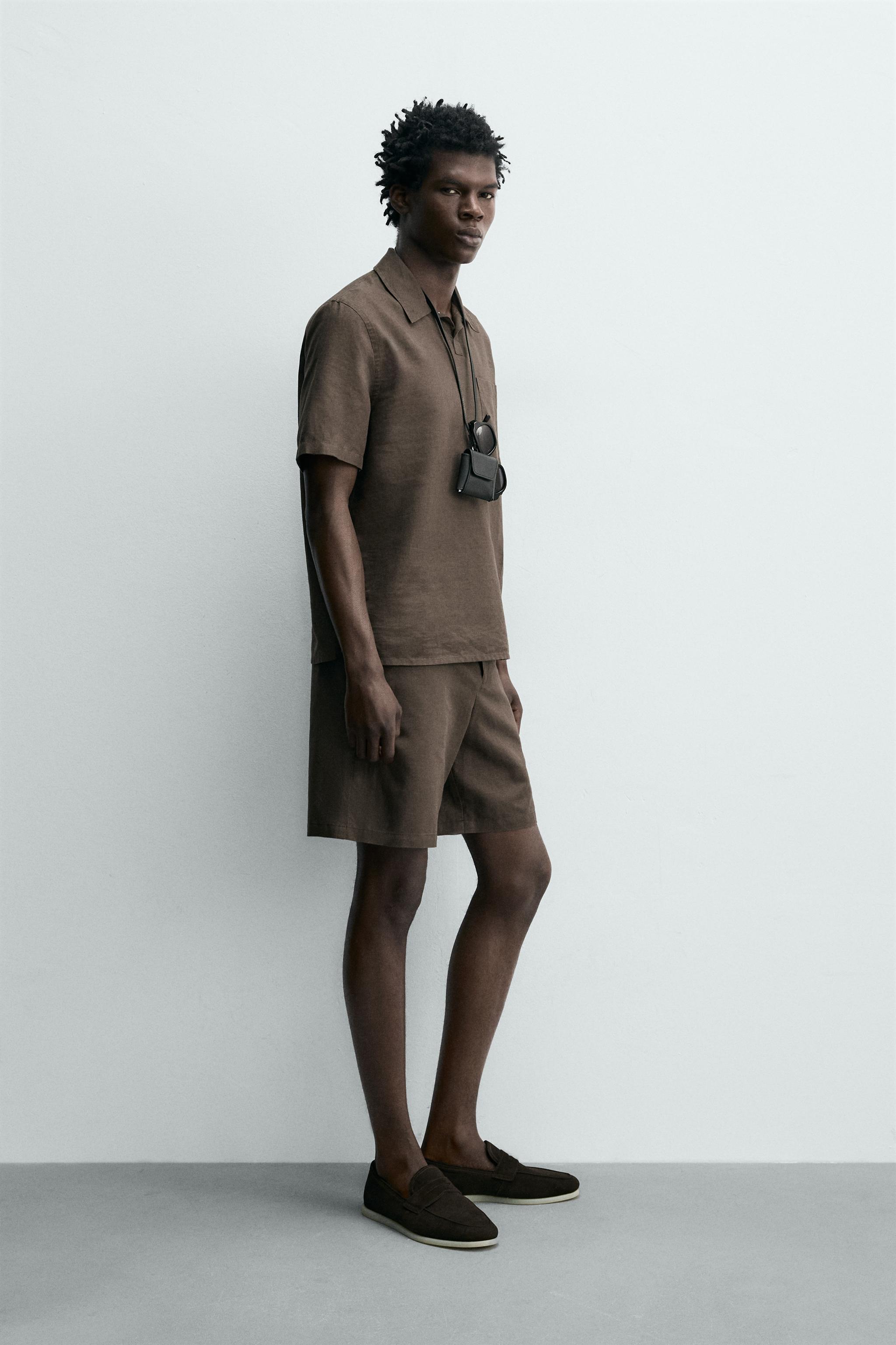 REGULAR FIT HEMP-COTTON SHORTS