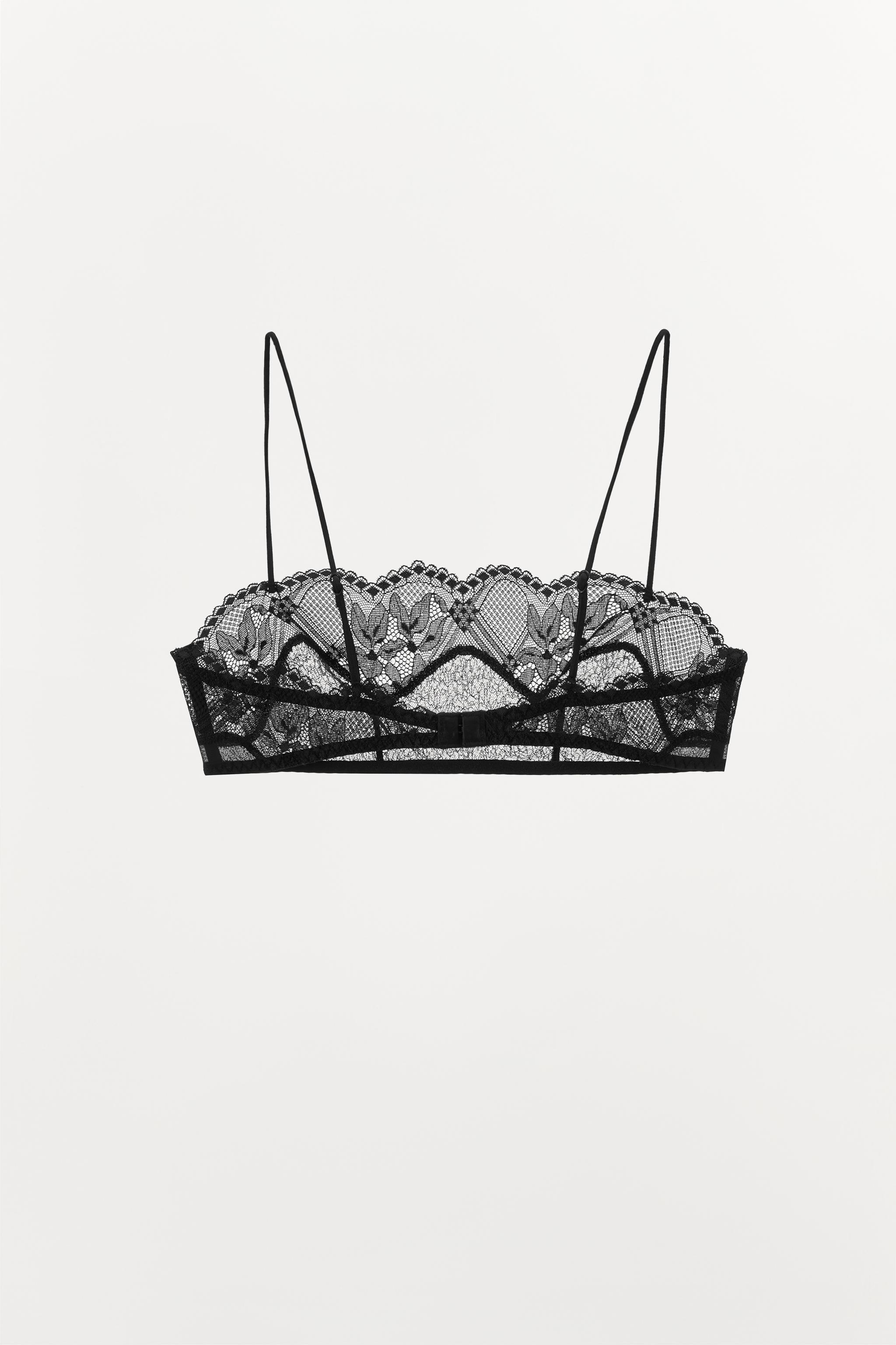 ZARA レースバンドゥブラレット 1355/525 LACE BANDEAU BRALETTE - Black | ZARA United States