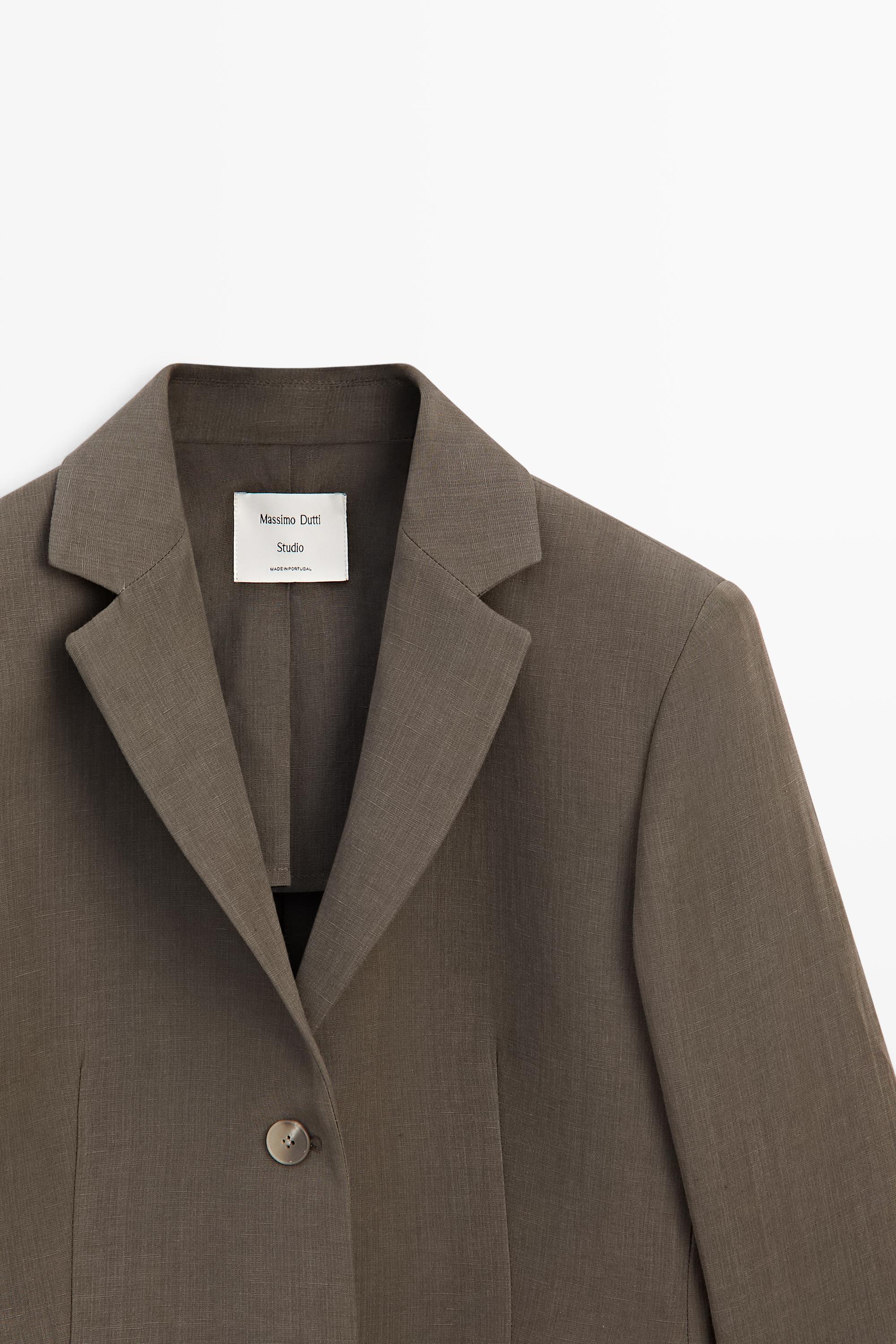 Tailored linen-blend blazer - STUDIO