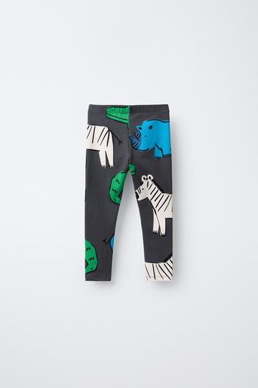 ANIMAL PRINT LEGGINGS - Anthracite grey by Zara - Image 1