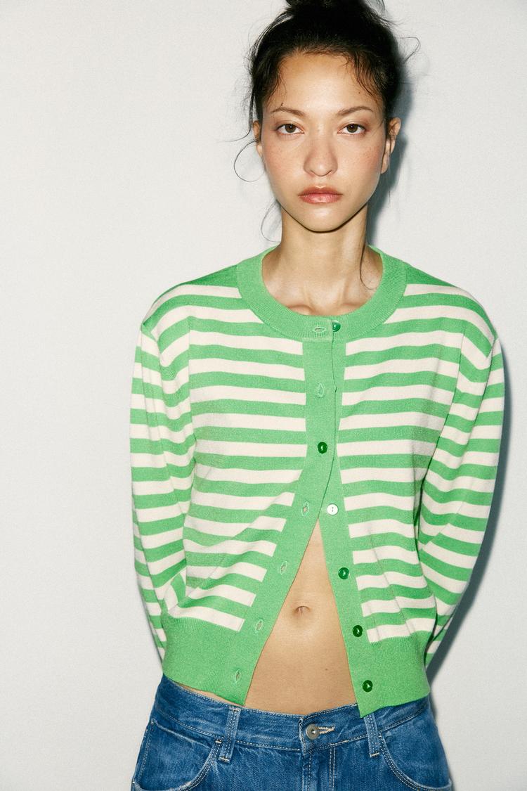 STRIPED KNIT JACKET
