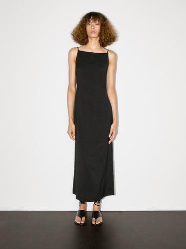 Robe longue avec pierres fantaisie - Noir de Zara