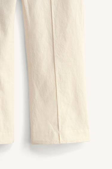 LIMITED EDITION FLARE TROUSERS WITH TOPSTITCHING - Light ecru by Zara - Image 9