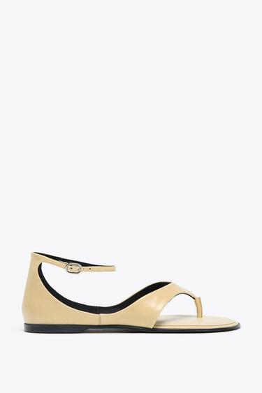 SANDALIA DEDO PIEL - Blanco Crudo de Zara