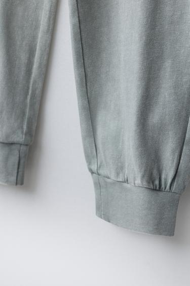 6-14 ANS/ PYJAMA EFFET DÉLAVÉ INSCRIPTION BRODÉE - Gris de Zara - Image 7