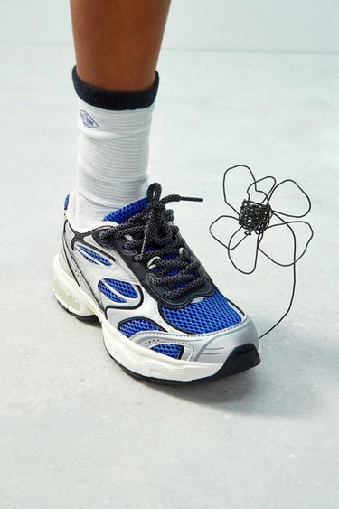 Zara 4-14 歲 / 兩雙裝品牌標誌和條紋襪 - 藍色