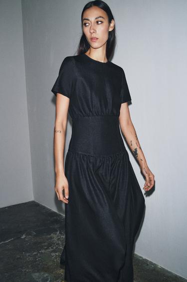 ROBE MIDI EN JEAN ZW COLLECTION - Bleu de Zara - Image 1