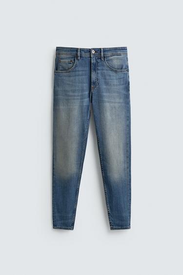 JEAN SKINNY CROPPED FIT - Bleu moyen de Zara