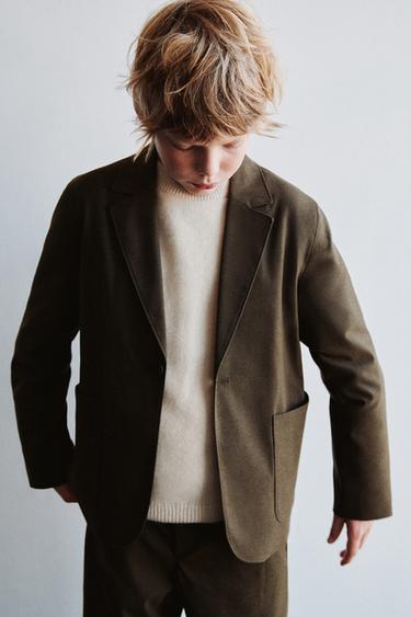 Zara 法蘭絨西裝外套 - 深卡其色