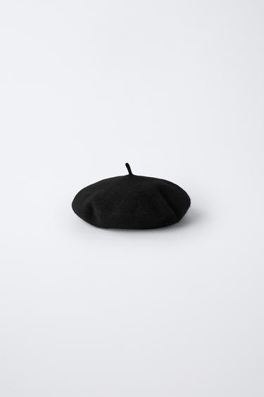 BÉRET 100 % LAINE - Noir de Zara