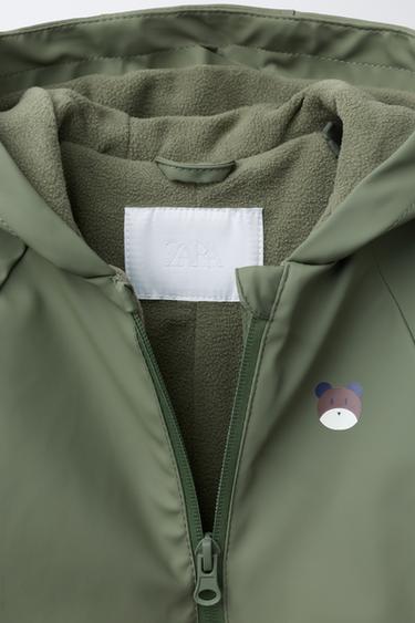 WATER-RESISTANT RUBBERISED JUMPSUIT - Green by Zara - Image 2