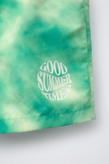 2-6 YEARS/ TIE-DYE SWIM SHORTS - Green by Zara - Image 3