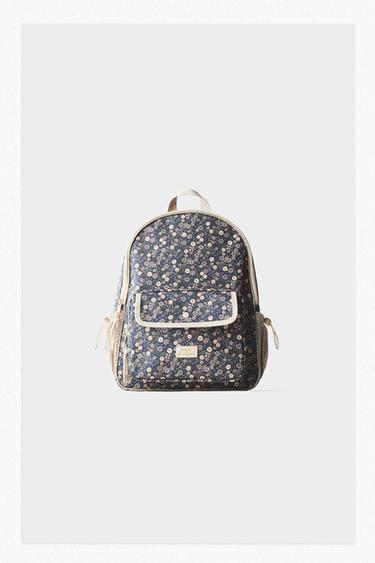 Zara FLORAL SCHOOL BACKPACK - Blue