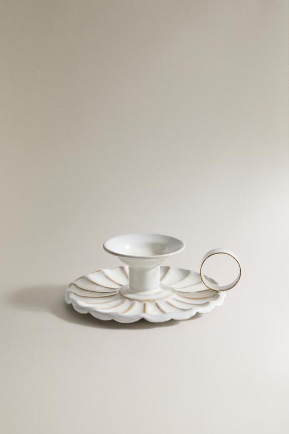 BOUGEOIR EN FER ONDULÉ - Blanc de Zara - Image 0