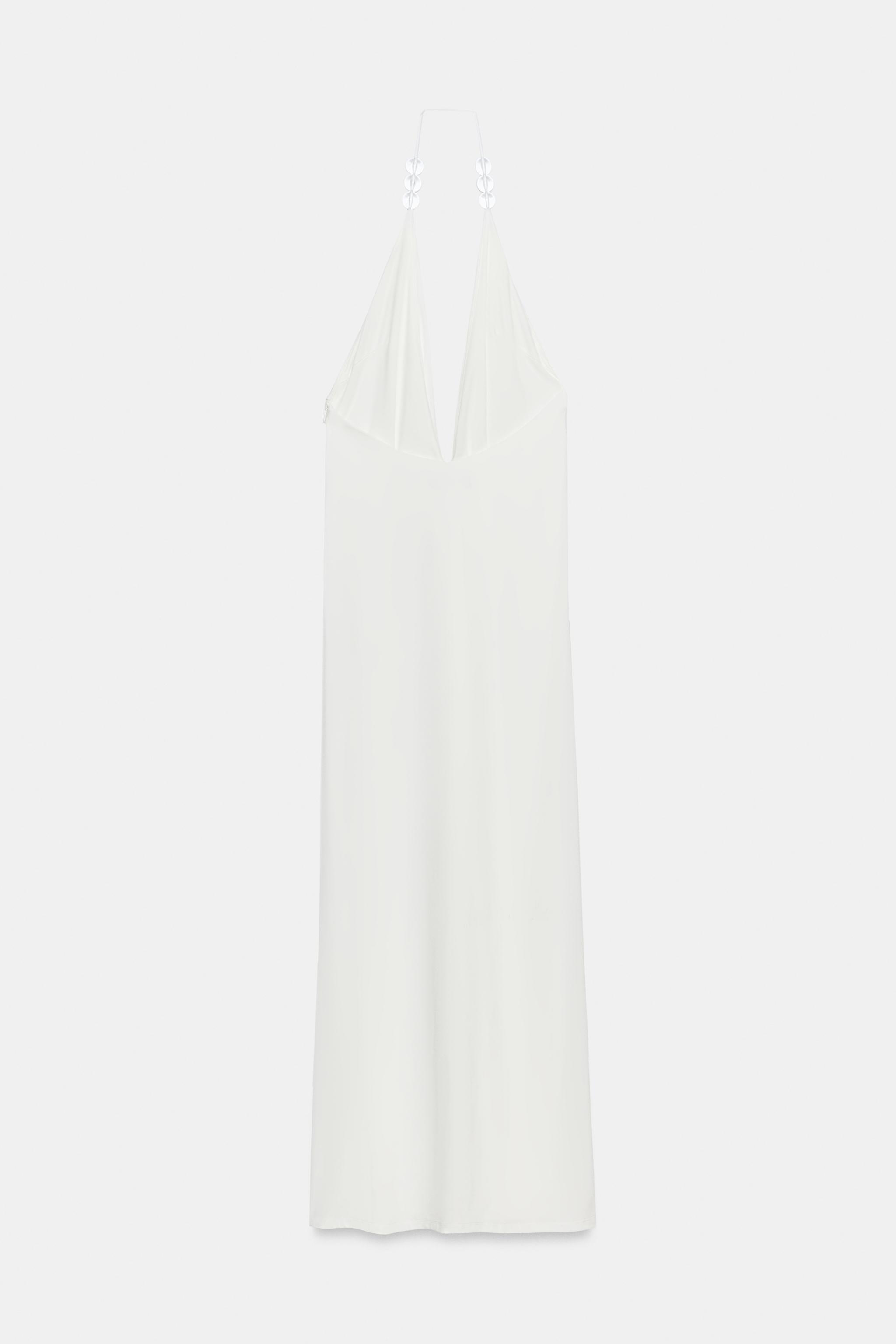 BEADED HALTER MAXI DRESS