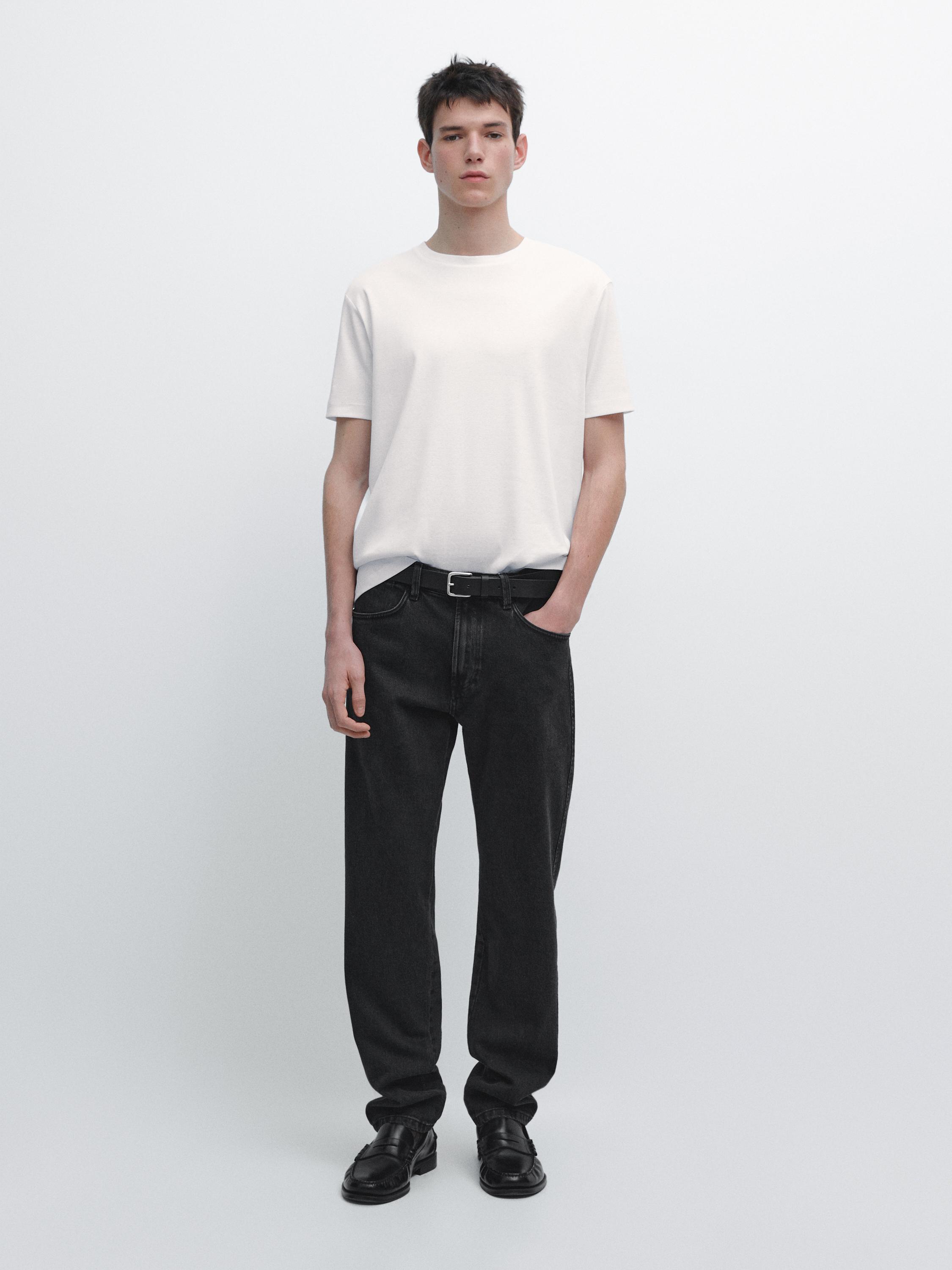 100% mercerised cotton T-shirt — White