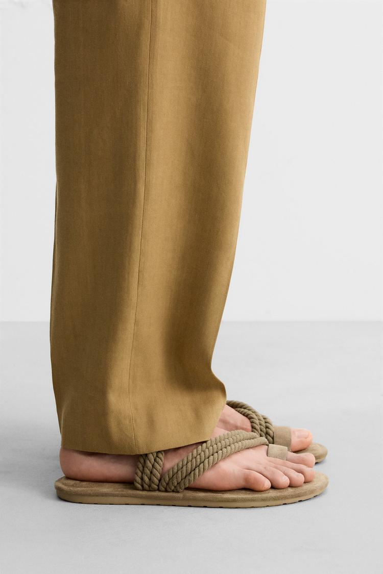 SANDALIA CUERDAS Beige ZARA Chile