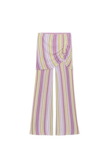 LONG STRIPED KNIT SKORT - Multicoloured by Zara