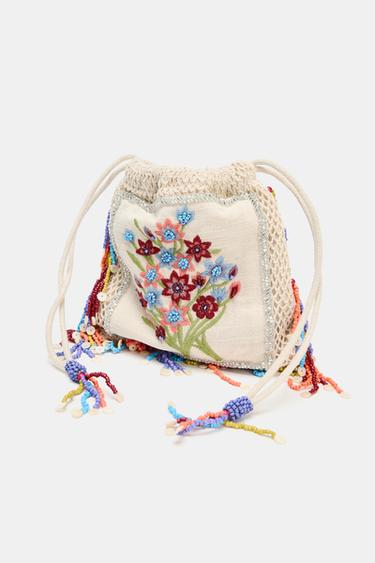 SAC SEAU BRODERIES FLEURS - Multicolore de Zara - Image 2