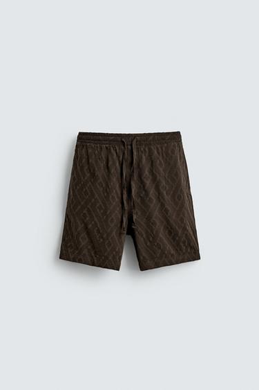 BERMUDA JACQUARD GEOMÉTRICO - Marrón de Zara