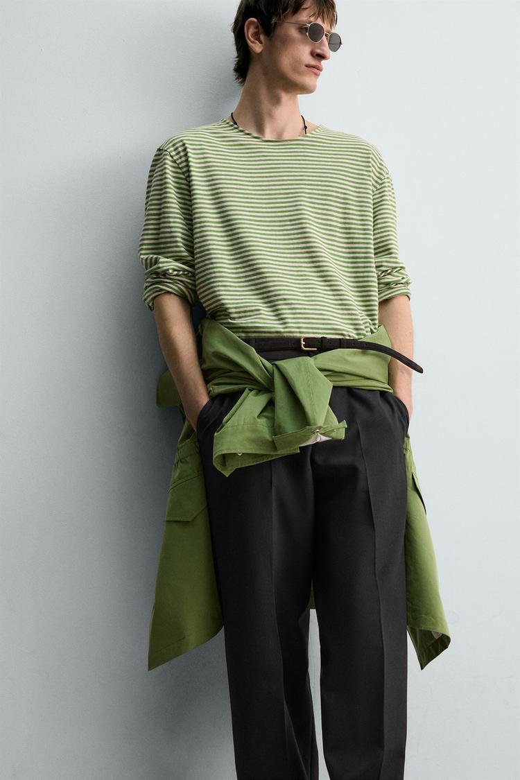ZARA JACQUARD STRIPED T-SHIRT
